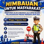 Gelar Presisi Merdeka Run 2026, Satlantas Polresta Jambi Berlakukan Pengalihan Rekayasa Arus Lalu Lintas dan Ini Jadwal dan Rutenya