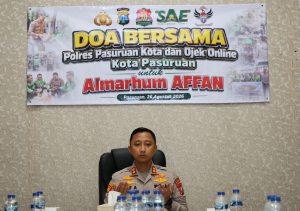Kapolres Pasuruan Kota Doa Bersama Komunitas Ojol untuk Almarhum Affan
