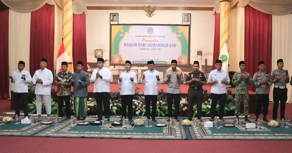 Pererat Silaturahmi dan Ukhuwah Islamiah, Kapolres Pasuruan Kota Hadiri Maulid Nabi Muhammad SAW di Pemkot Pasuruan
